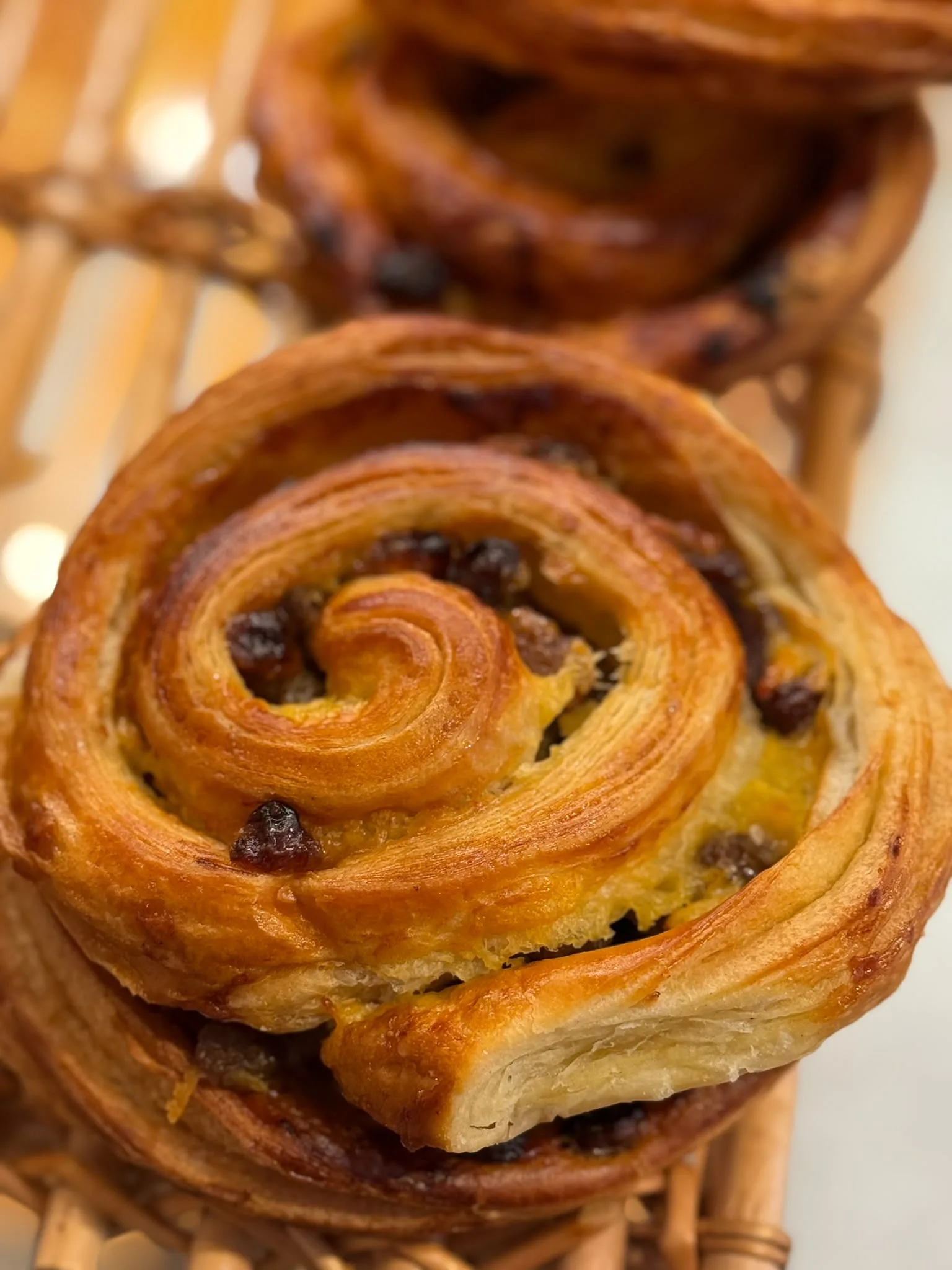 Pain aux raisins feuilleté
